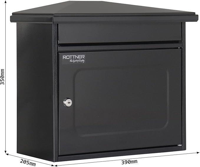 Extra Large Steel Wall Mailbox Lockable A4 Post Box Waterproof Modern Design