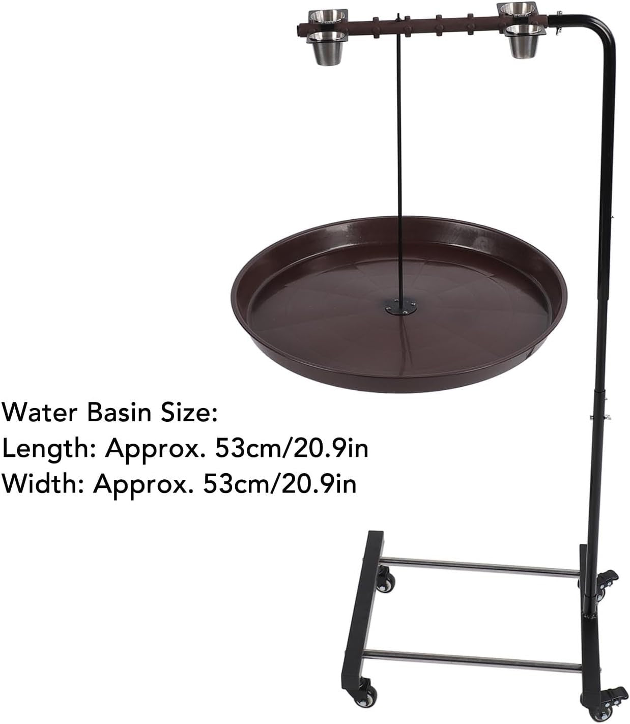 Adjustable Outdoor Bird Bath Feeder Stand Rustproof Metal Water Bowl Garden