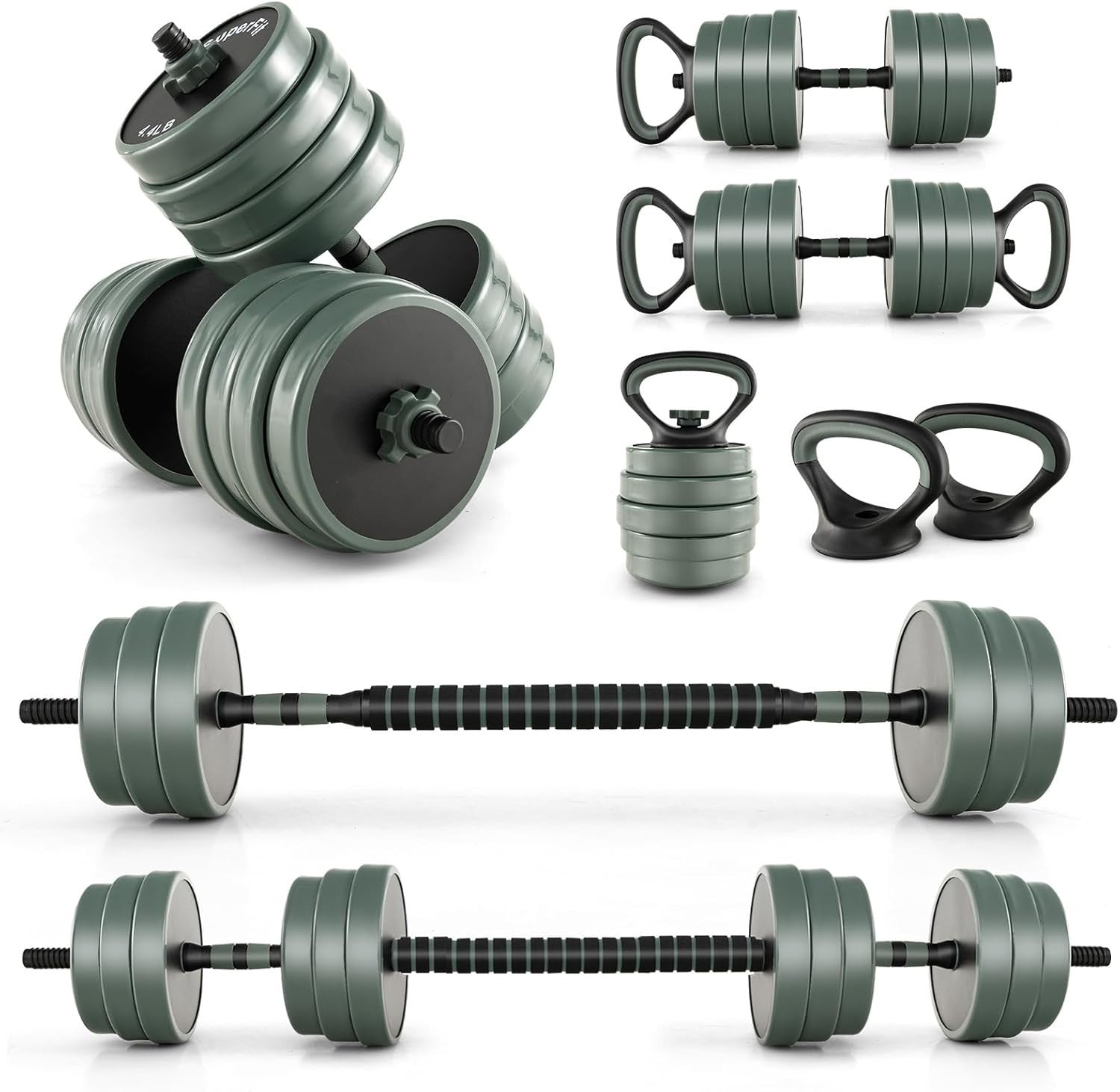 Adjustable 21kg–41kg Dumbbell Barbell Set 4-in-1 Home Gym Weights