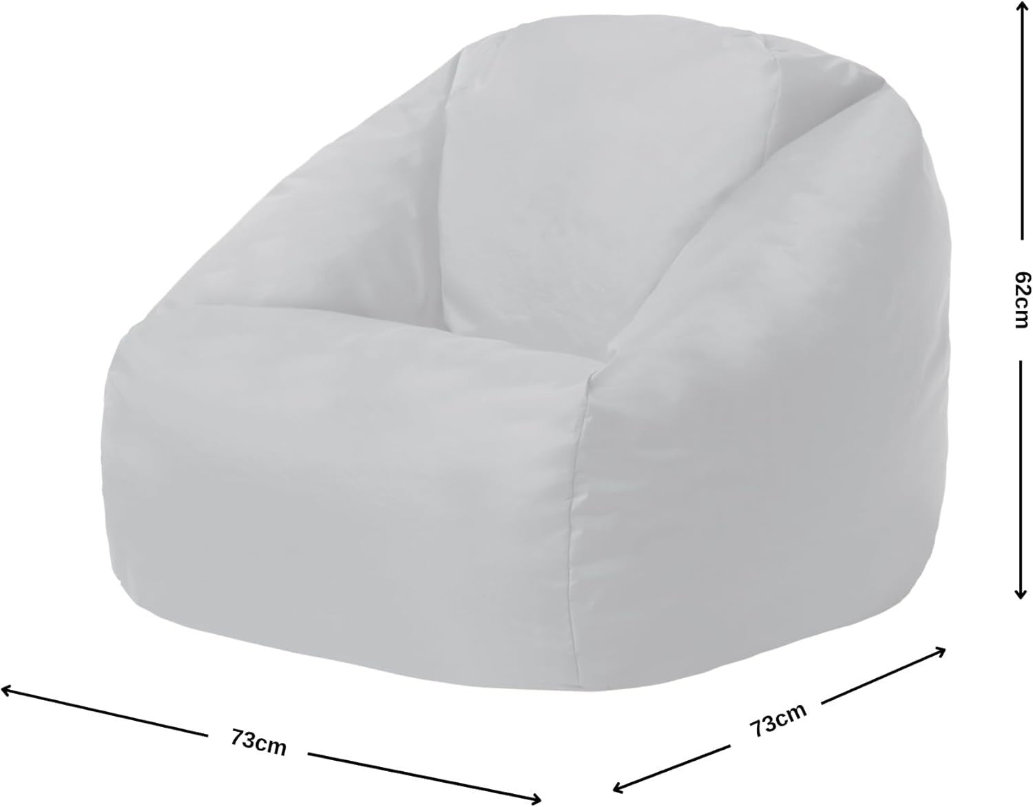 Kids Bean Bag Chair with Backrest Grey Indoor Outdoor Waterproof Seat