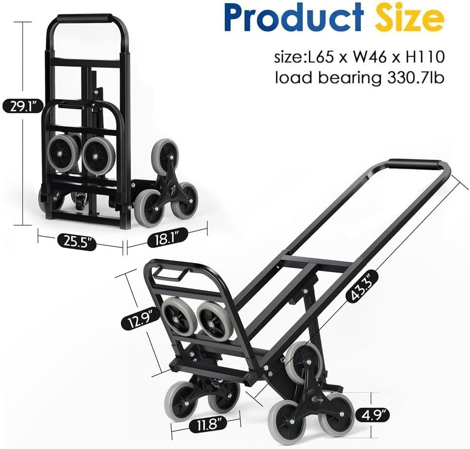 Heavy Duty Stair Climbing Cart 250kg Folding Hand Truck Trolley
