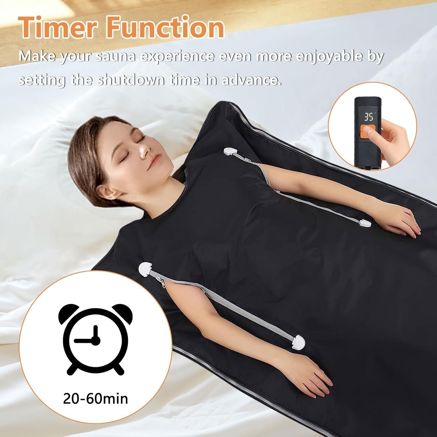 Portable 180×80cm Infrared Sauna Blanket – Home Spa w/ Controller & Timer