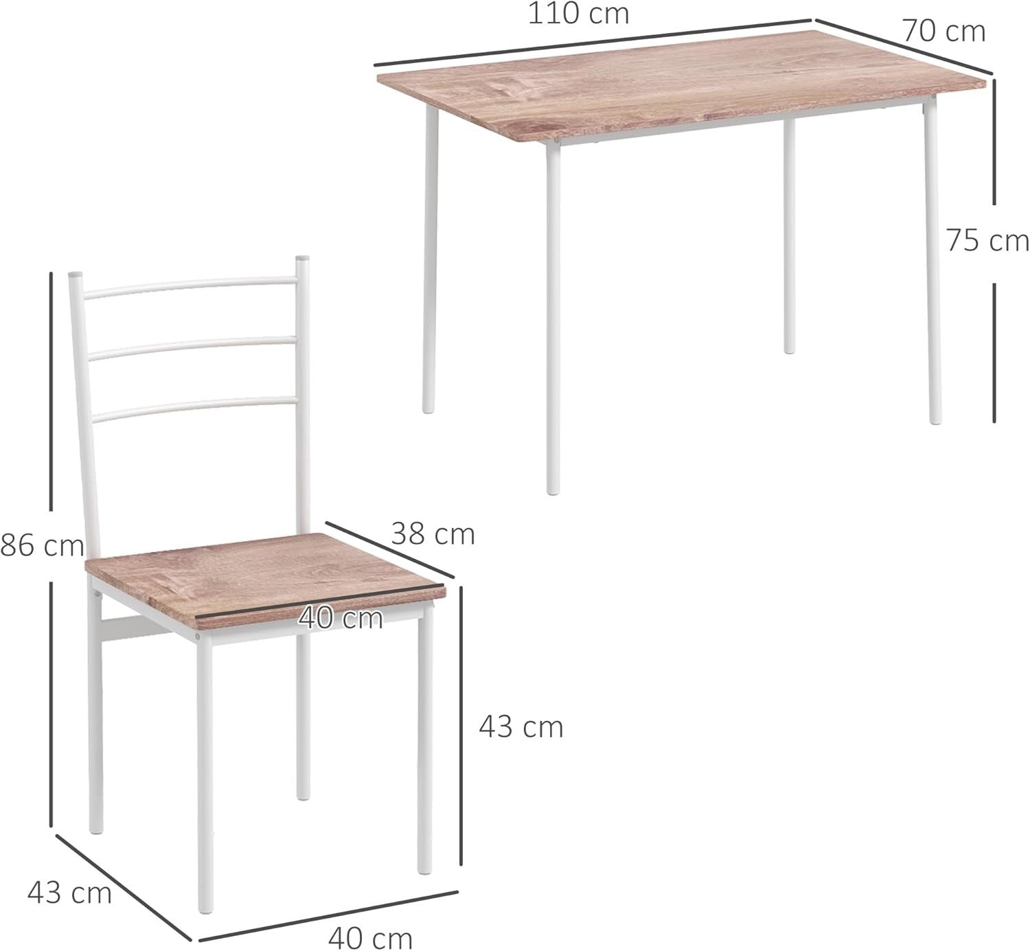 Space-Saving 5-Piece Dining Set with Steel Frame & Wood Table – Compact Fit