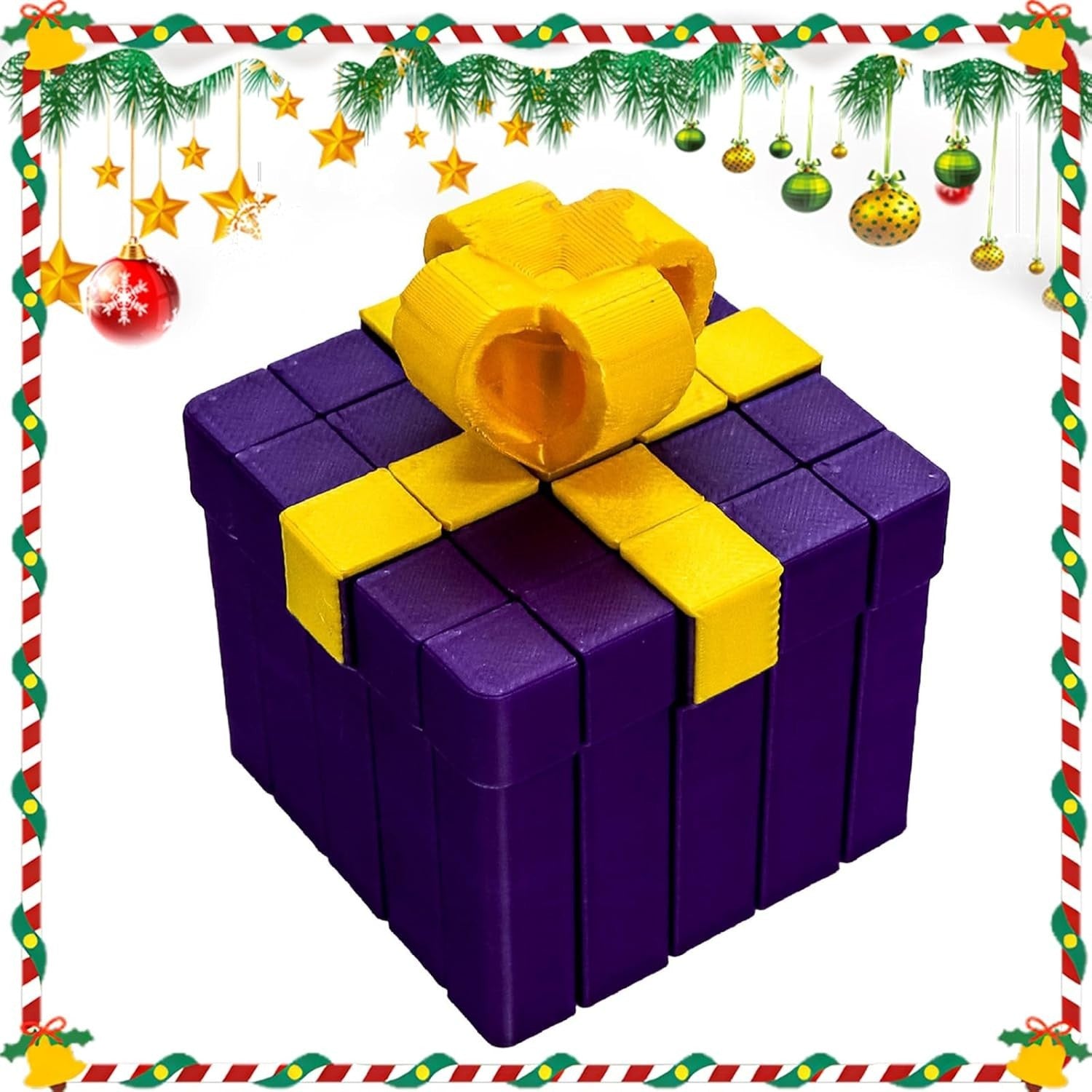 DIY 3D Printed Christmas Box Fidget Toy Building Blocks Stress Relief