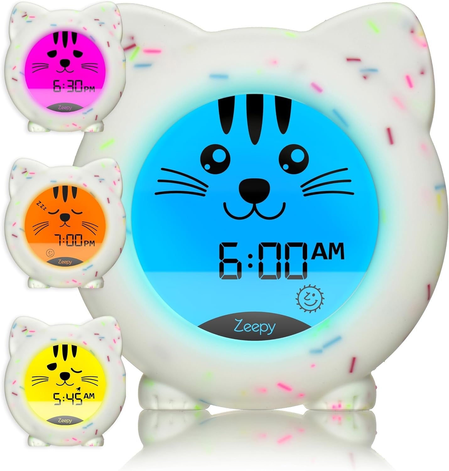 Kids Sleep Trainer Clock Night Light Alarm USB Rechargeable Drop Proof