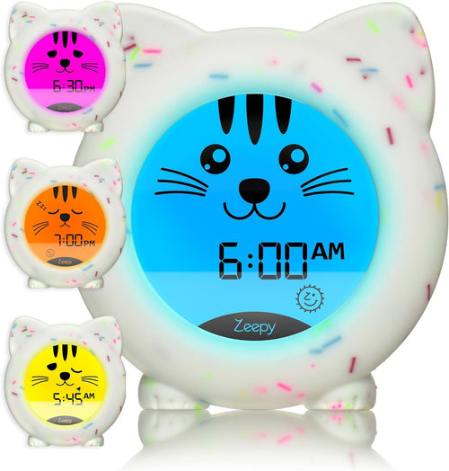 Kids Sleep Trainer Clock Night Light Alarm USB Rechargeable Drop Proof