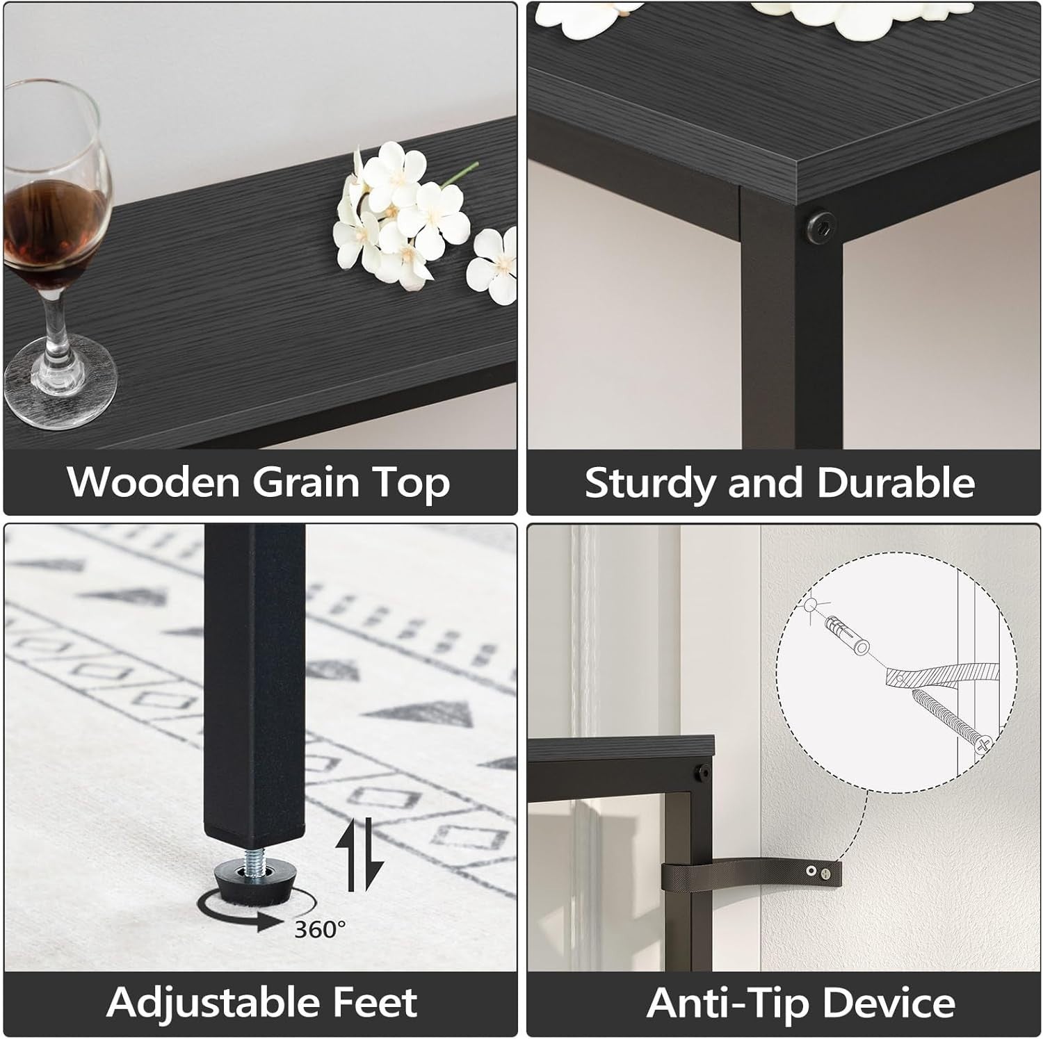 160cm Narrow Console Table with USB & Plug Sockets – Ideal for Hallway