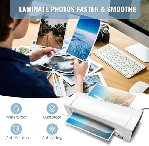 A4 Laminator Hot Cold 6-in-1 Fast 2–3 Min Warm-Up Anti-Jam