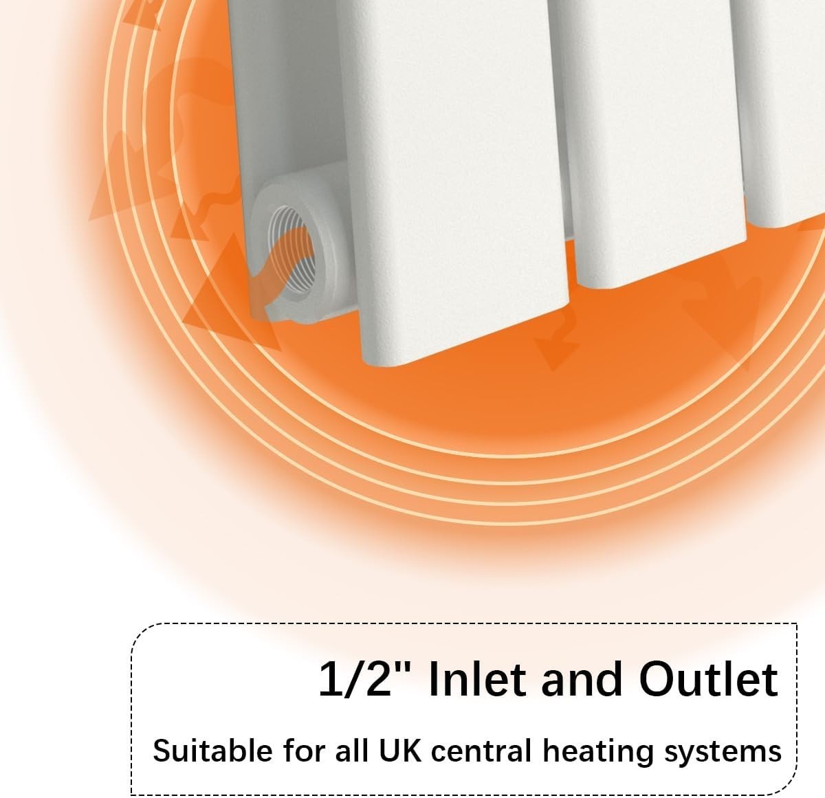 Vertical Radiator White 1800x544mm Double Modern Central Heating