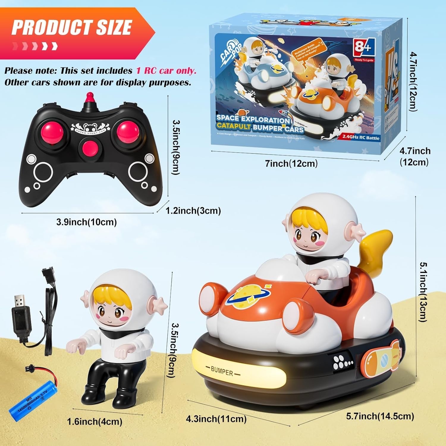 RC Bumper Car Toy with Lights & Music for Kids 3-8 | Remote Control Fun
