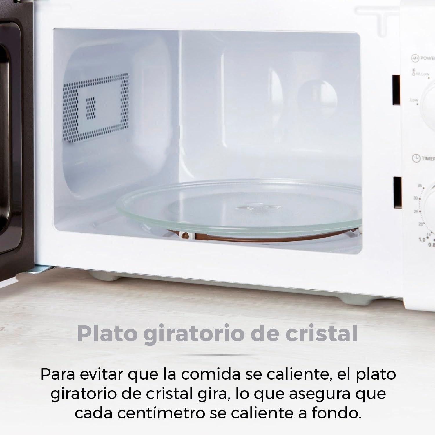 20L 700W White Manual Microwave Oven 5 Power Levels 35 Min Timer