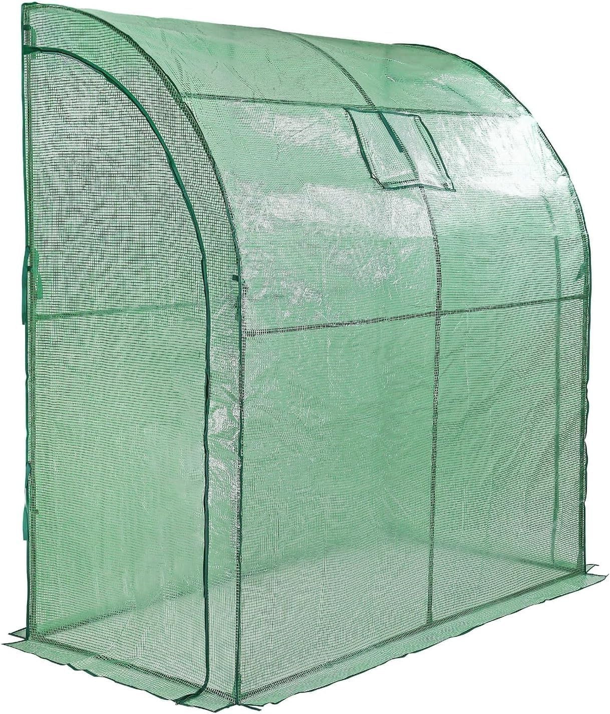 Heavy Duty Walk-In Lean-To Greenhouse 200x100x215cm PE Cover Tunnel
