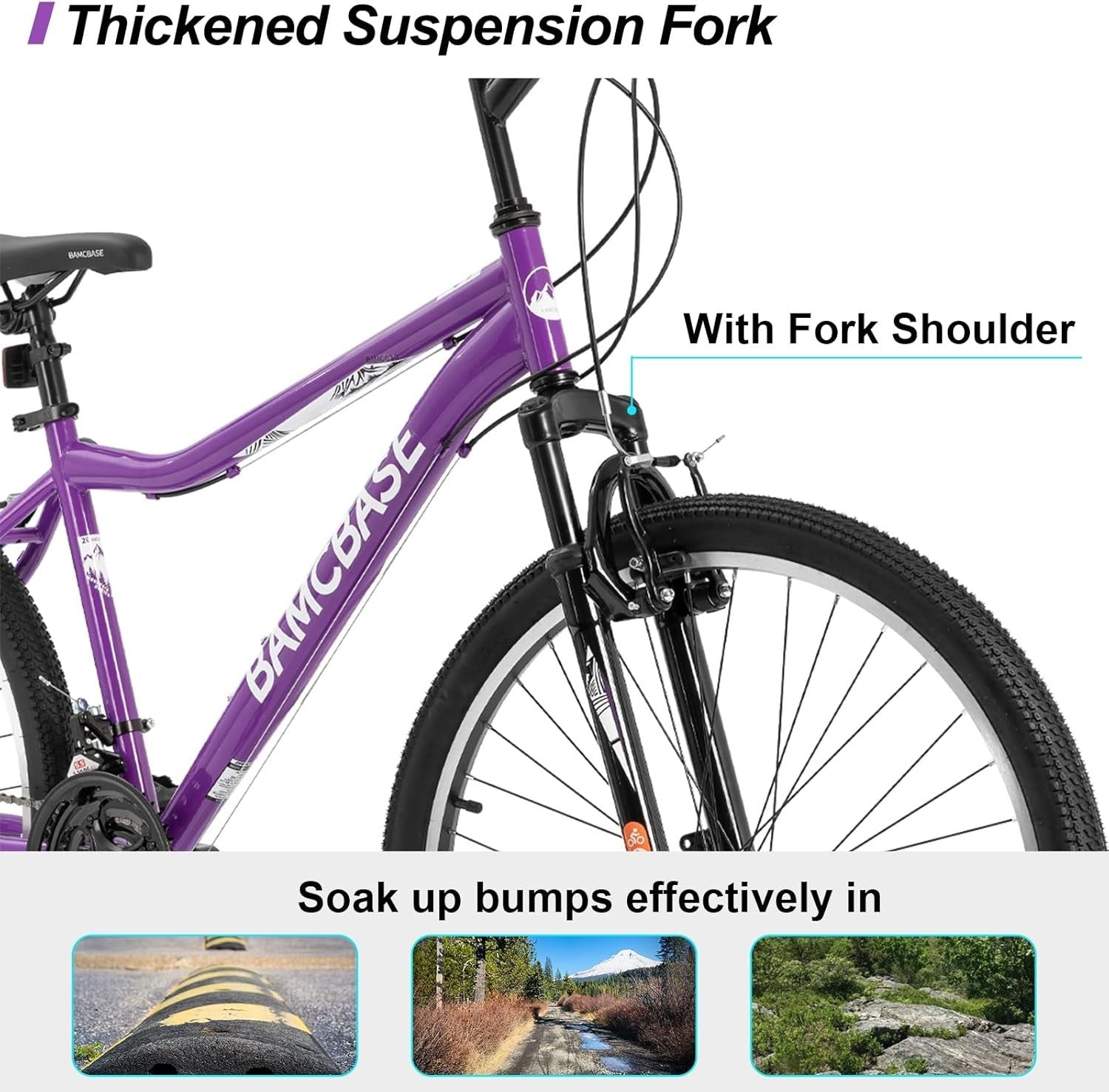 26" Adult Mountain Bike 21-Speed V-Brake MTB with Suspension for Women