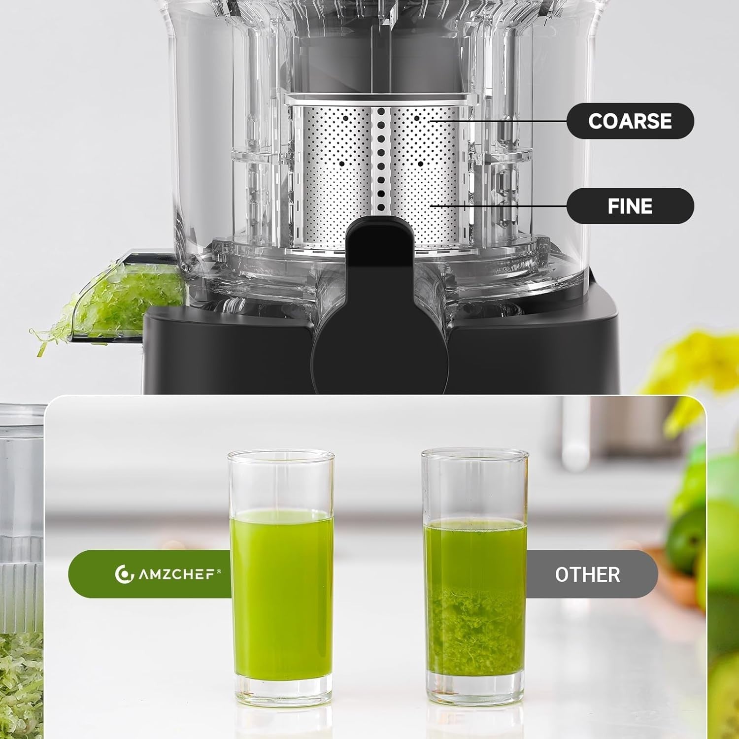 Cold Press Juicer Stainless Steel 126mm Wide Chute Slow Masticating