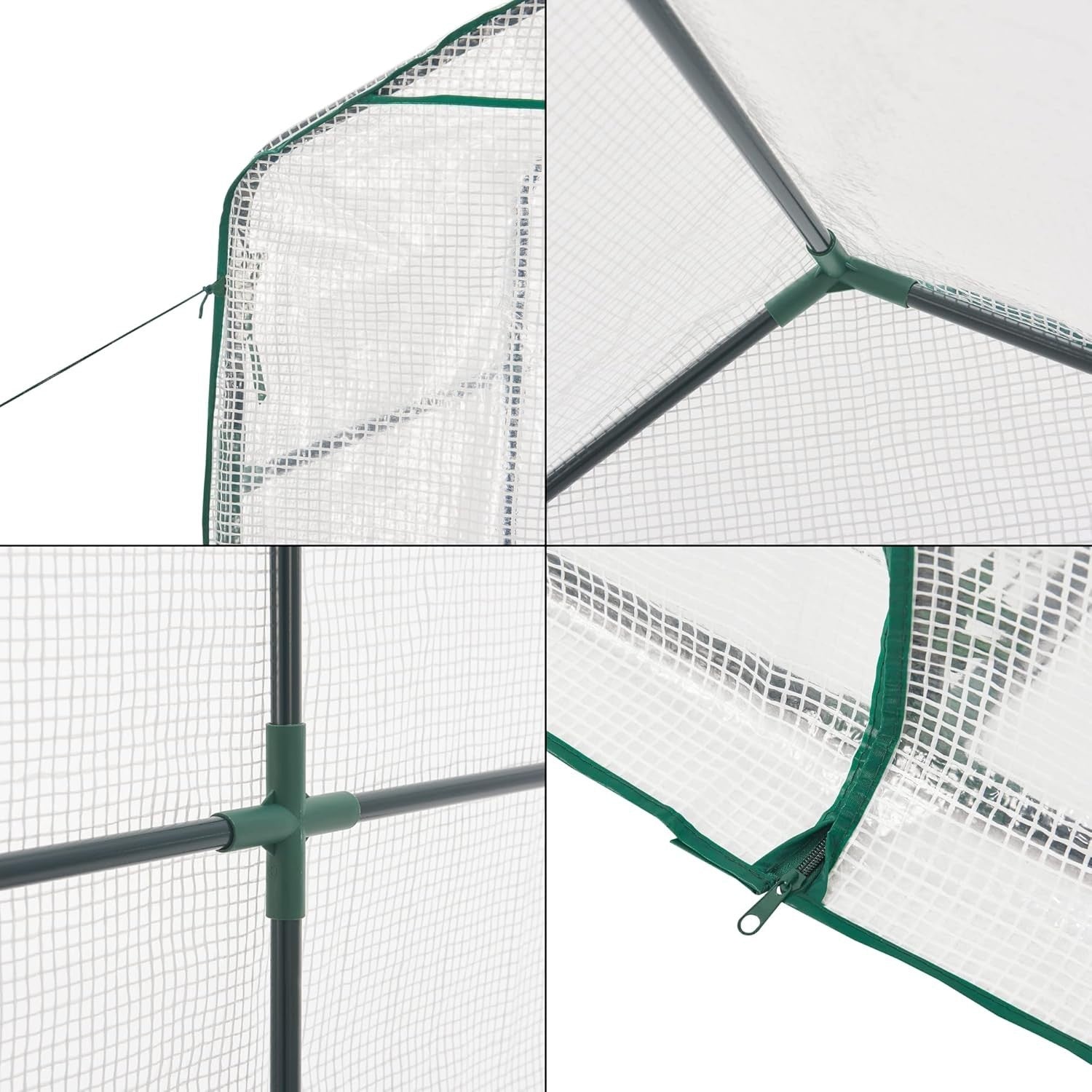 Large Transparent Greenhouse with Shelves 120x186x190cm | Steel Frame & PE Cover