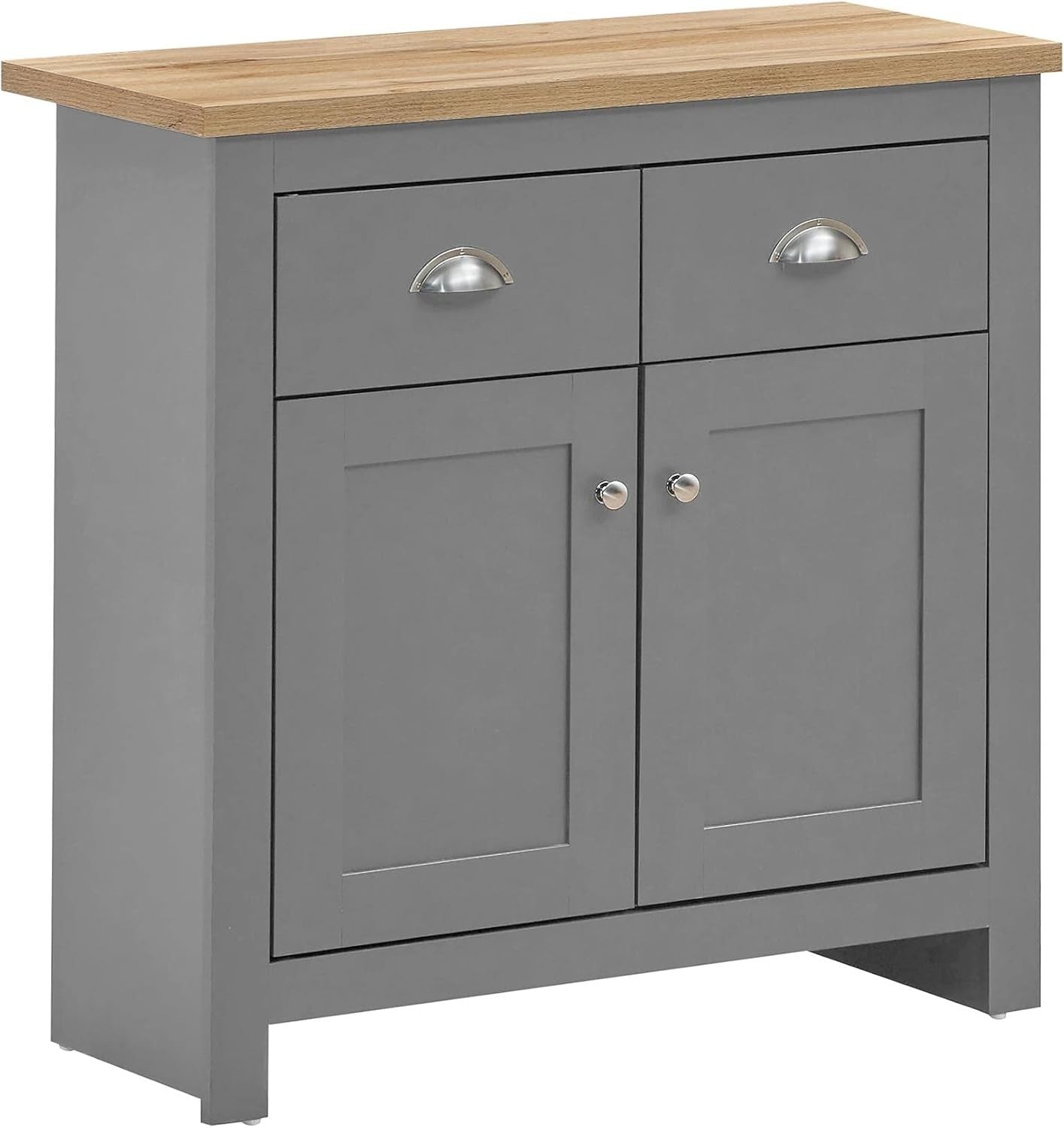 Modern Grey Sideboard Cupboard with Drawers Storage Unit for Hallway