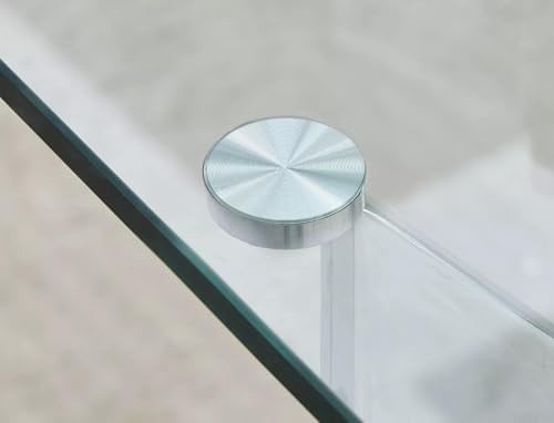 Clear Glass Dining Table 120x70cm Rectangle Chrome Legs Modern Design