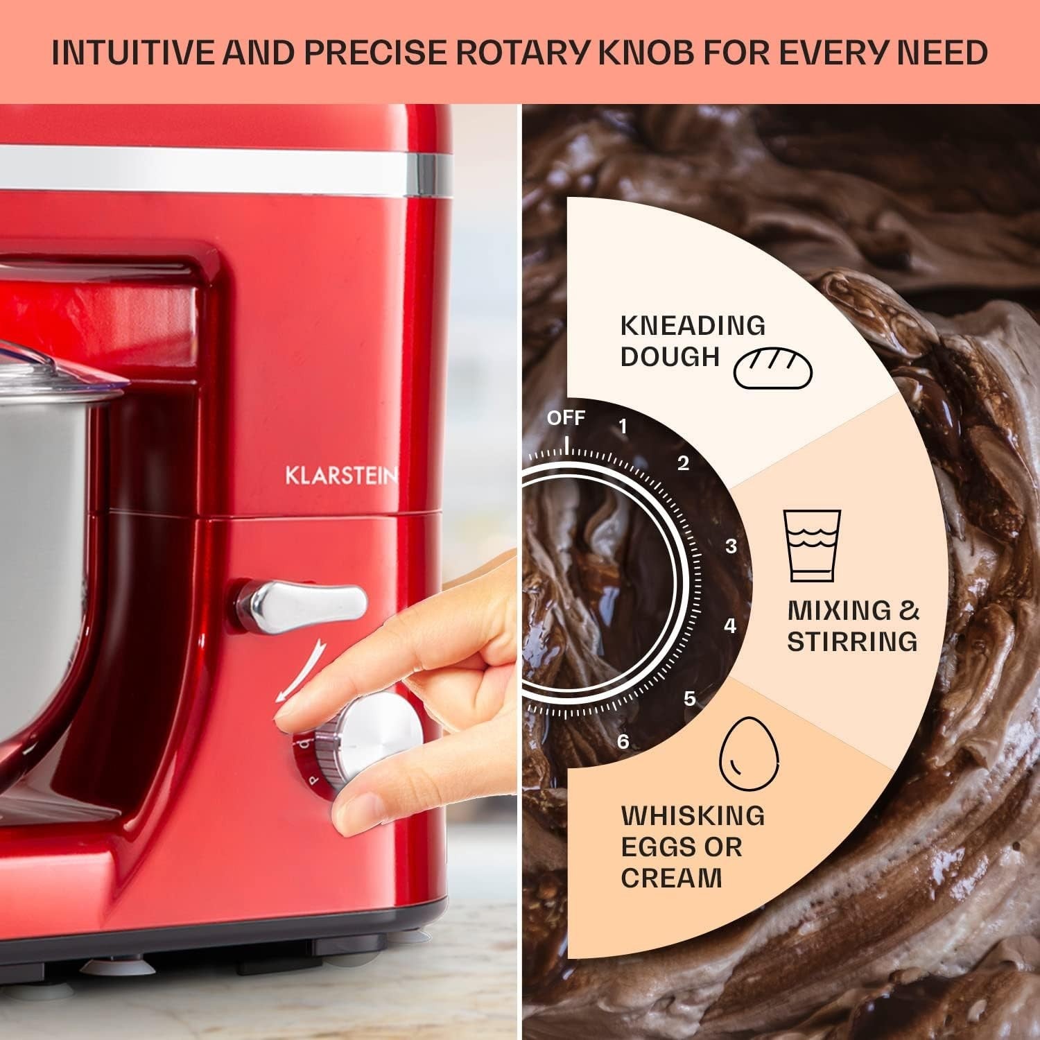 5L Stand Mixer 1800W 6-Speed Planetary Mixing Red Stainless Steel Bowl