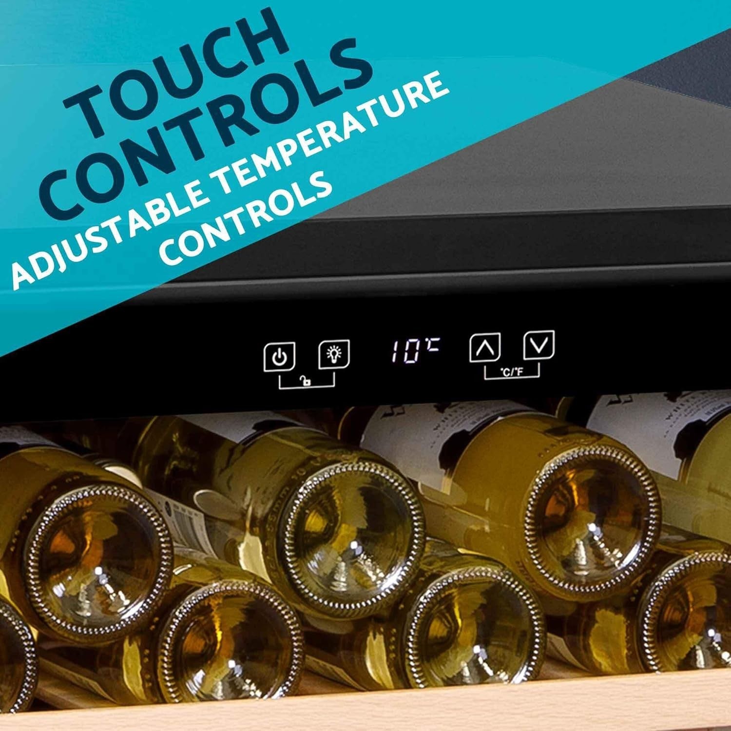 54 Bottle Wine Cooler Fridge Digital Touch Control Large Capacity Freestanding