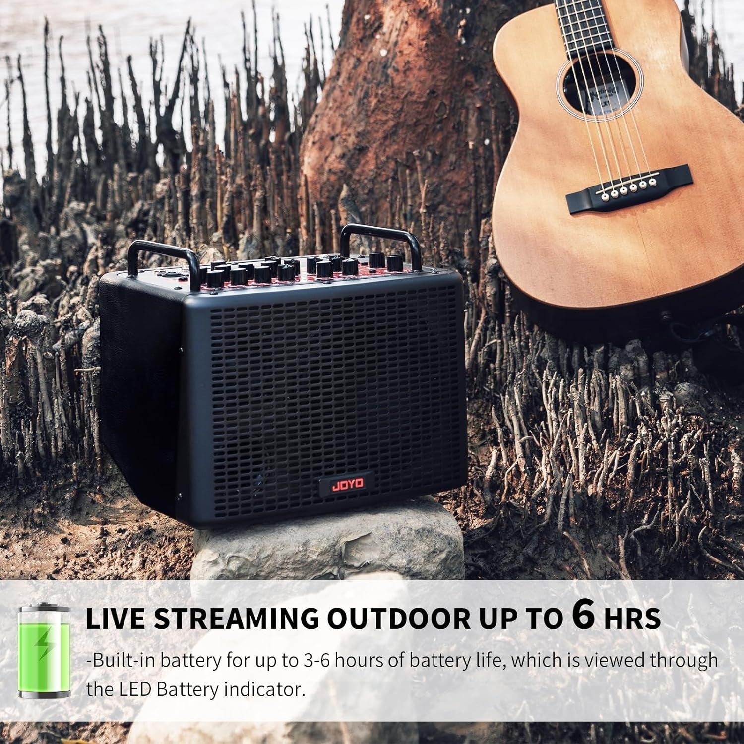 40W Acoustic Guitar Combo Amp Rechargeable Bluetooth XLR Effects & Drum Machine