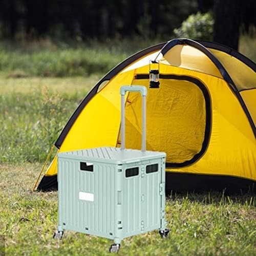 Folding Shopping Trolley with Lid – 65L Collapsible Rolling Cart for Storage