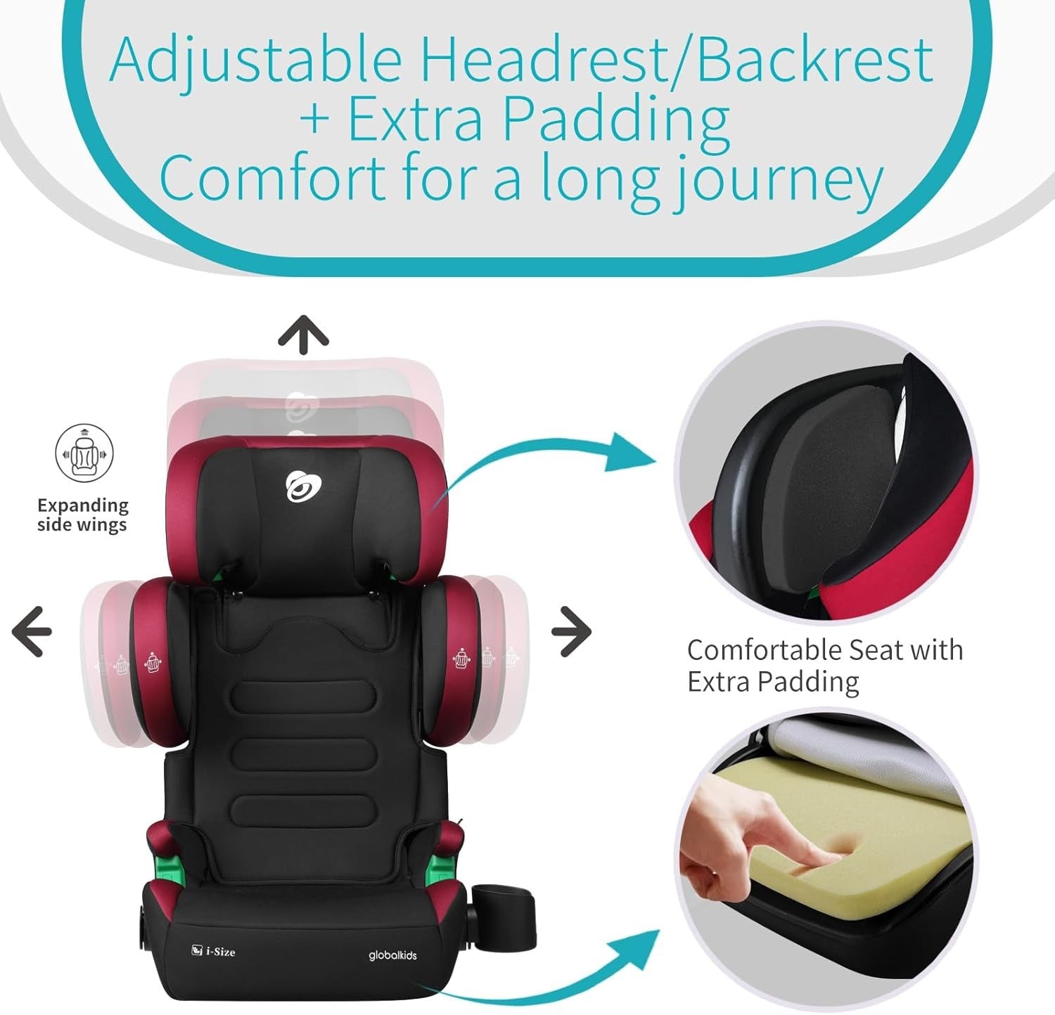 i-Size High Back Booster Car Seat ISOFIX 3–12 Years Side Impact Safety