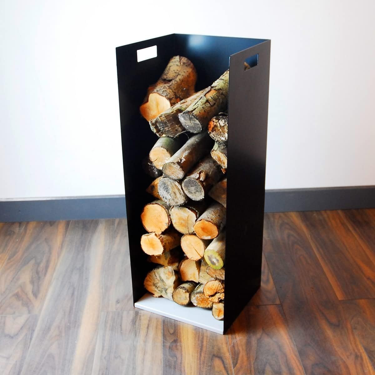 Steel Firewood Log Holder Rack - Indoor Wood Stove Storage, Rust Resistant, 82cm