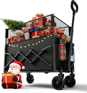Portable Folding Wagon 70L Cart Heavy Duty Wheels for Outdoor & Shopping