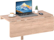 Wall Mounted Folding Desk Drop Leaf Laptop Table Space Saving Wood
