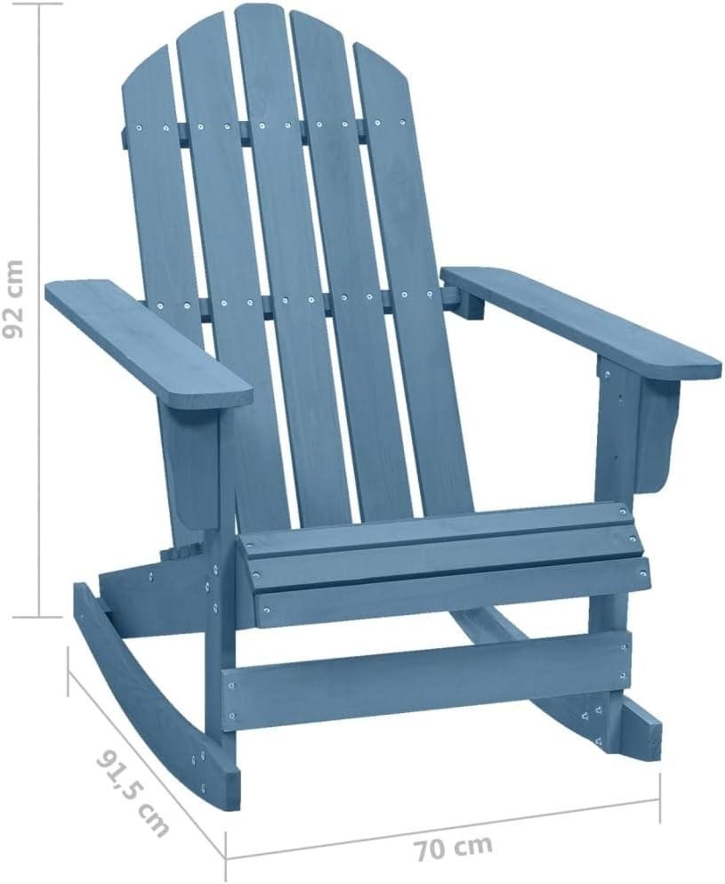 Outdoor Wooden Adirondack Rocking Chair, Weatherproof Patio Seat with Armrests