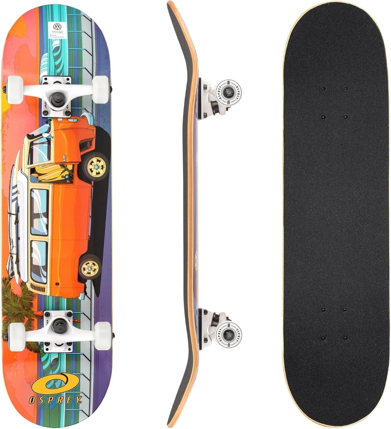 31" Double Kick Maple Skateboard Adult Beginner Pro Grip ABEC 7 PU Wheels
