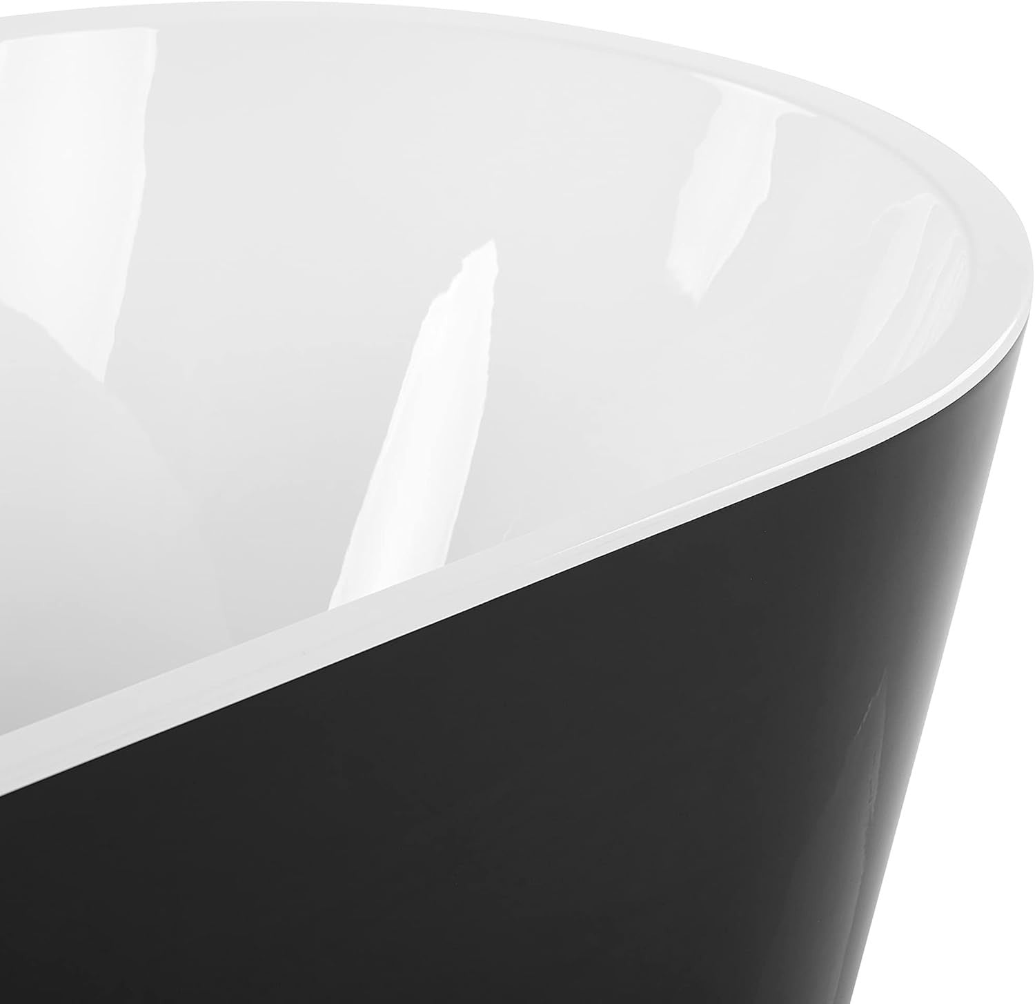 150cm Modern Freestanding Oval Bathtub Acrylic Black Havana with Overflow