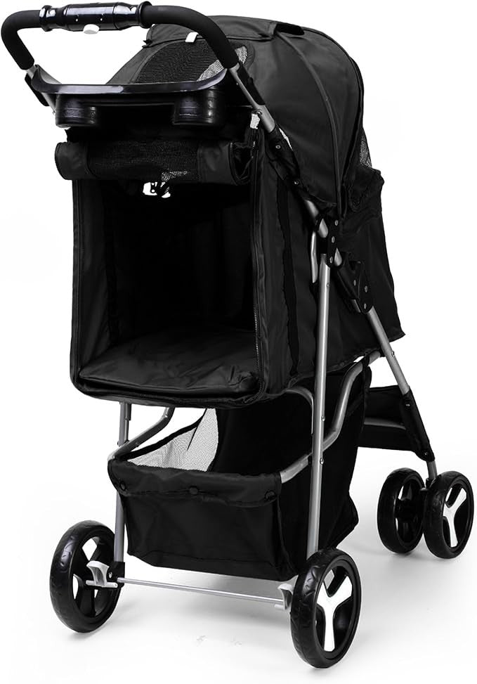 Dog Stroller Rain Cover Foldable Pet Pram Small Medium Dogs Cats Pushchair