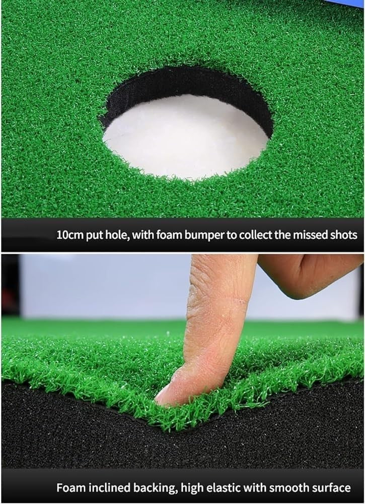 Golf Putting Green Mat 258cm Indoor Outdoor Practice Trainer w Cups
