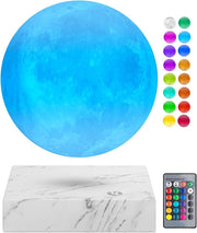 Magnetic Floating Moon Lamp 16 Colors, Rotating 3D LED Night Light 22cm