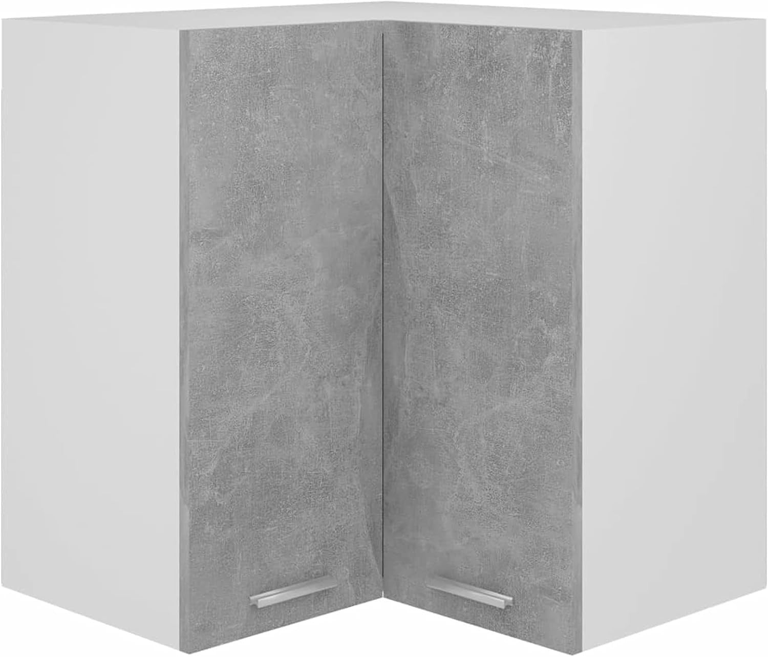 Corner Kitchen Wall Cabinet with Lockable Doors & Spacious Shelves 57x57x60cm