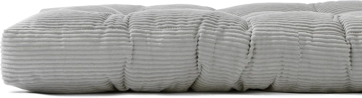 Double Folding Futon Mattress - Thick Foam, Corduroy Fabric, Floor & Sofa Bed