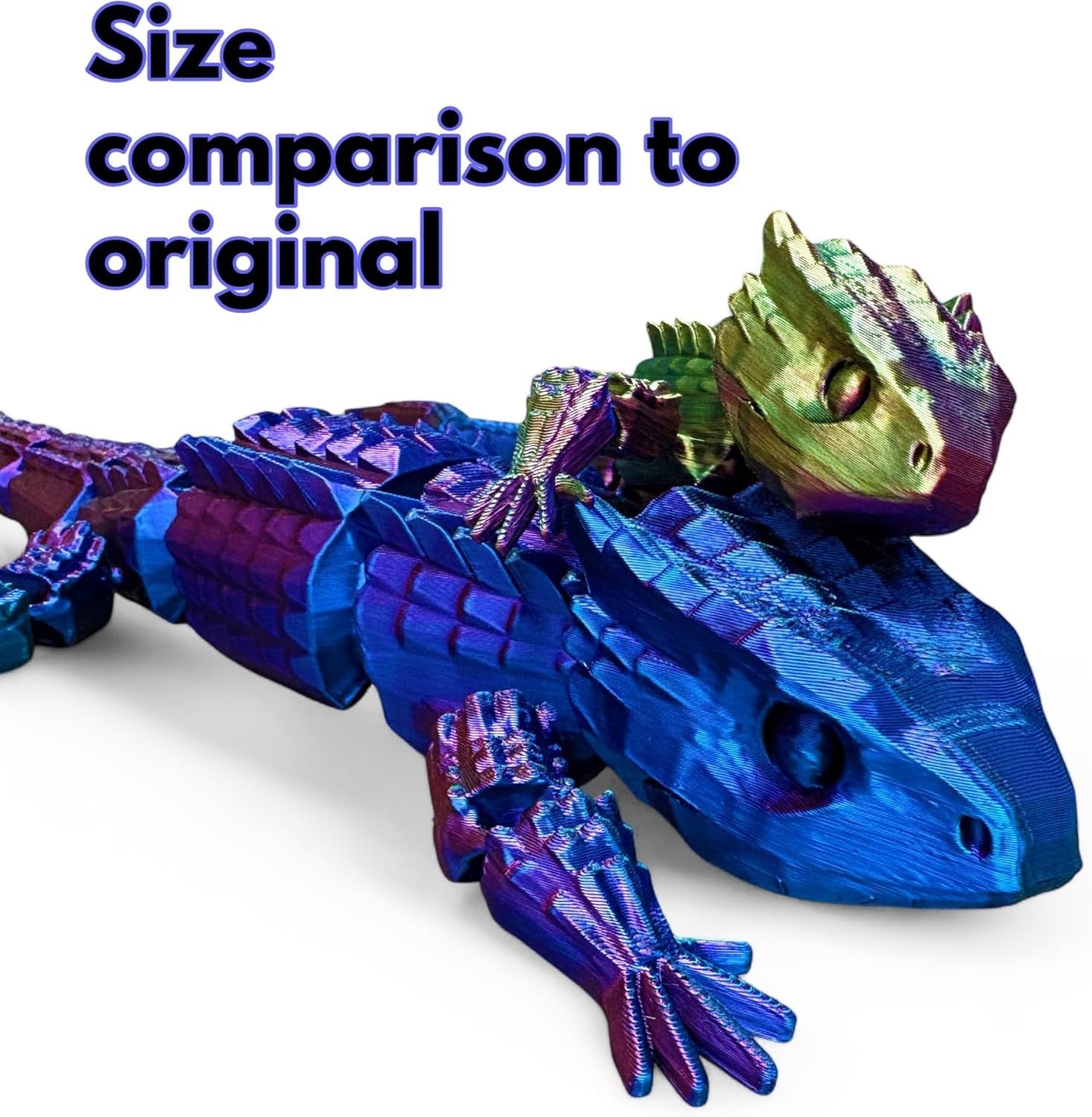 Giant 19in Lizard Fidget Colour Changing Articulated Sensory Toy