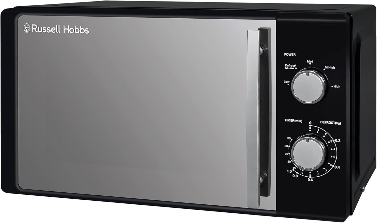 Black 20L Solo Manual Microwave 800W 5 Power Levels Timer