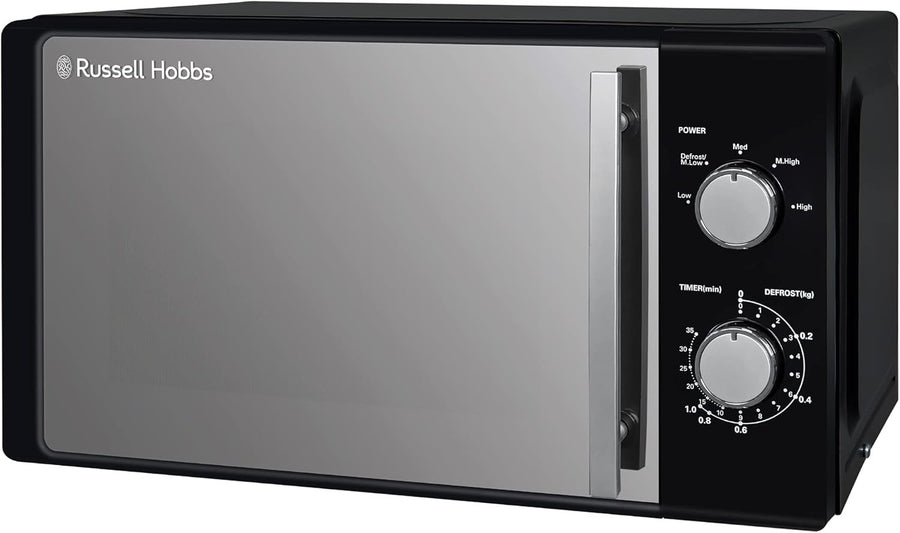 Black 20L Solo Manual Microwave 800W 5 Power Levels Timer
