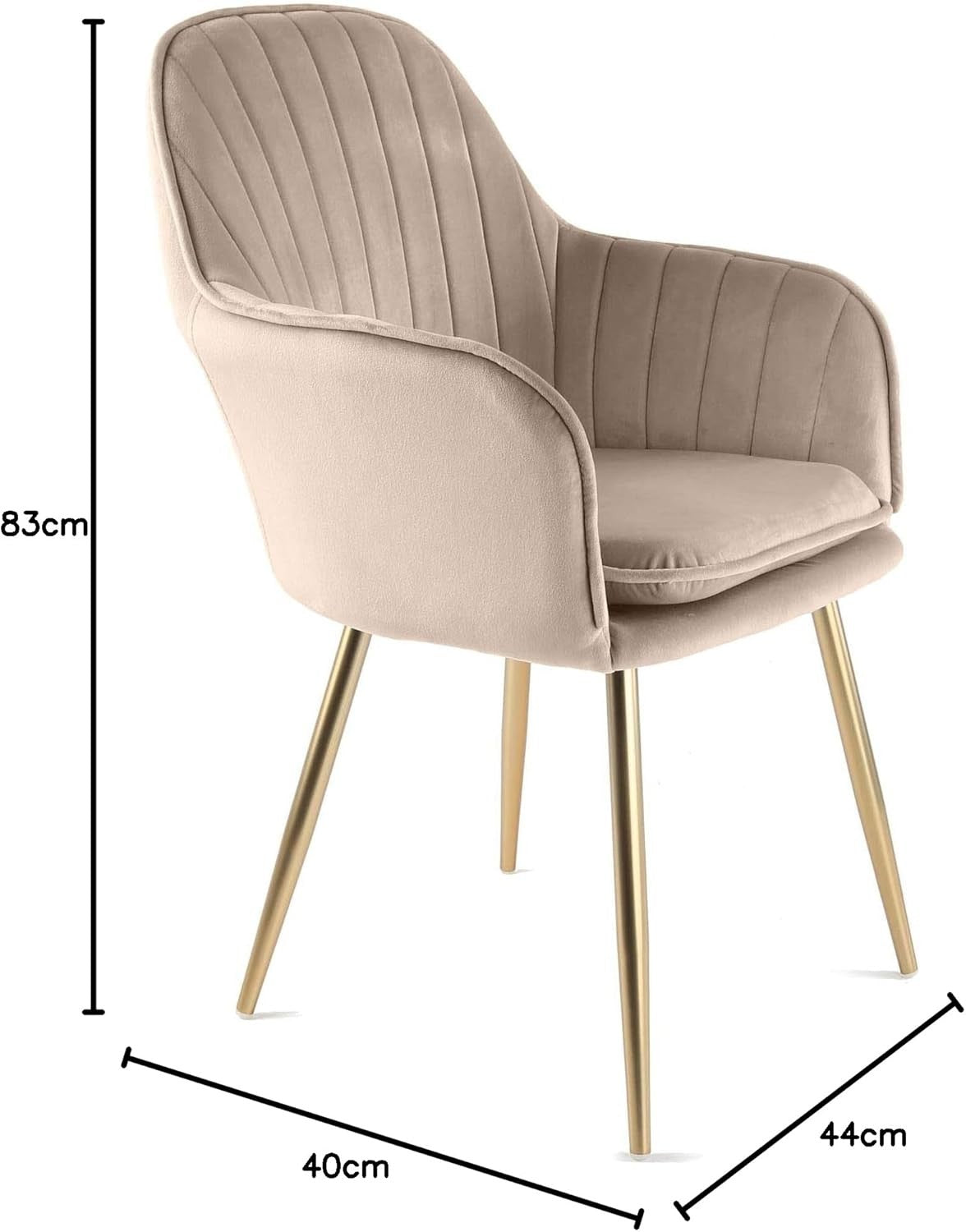 Taupe Velvet Tub Chair Gold Chrome Legs Accent Armchair
