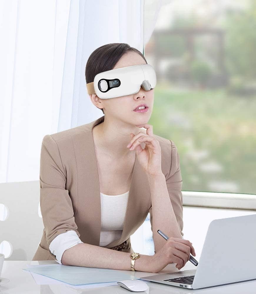 Heated Eye Massager Air Pressure Vibration Bluetooth Sleep