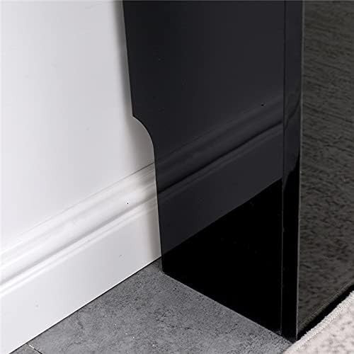 High Gloss Black Radiator Cover Modern Slatted Cabinet Large W151xH82cm