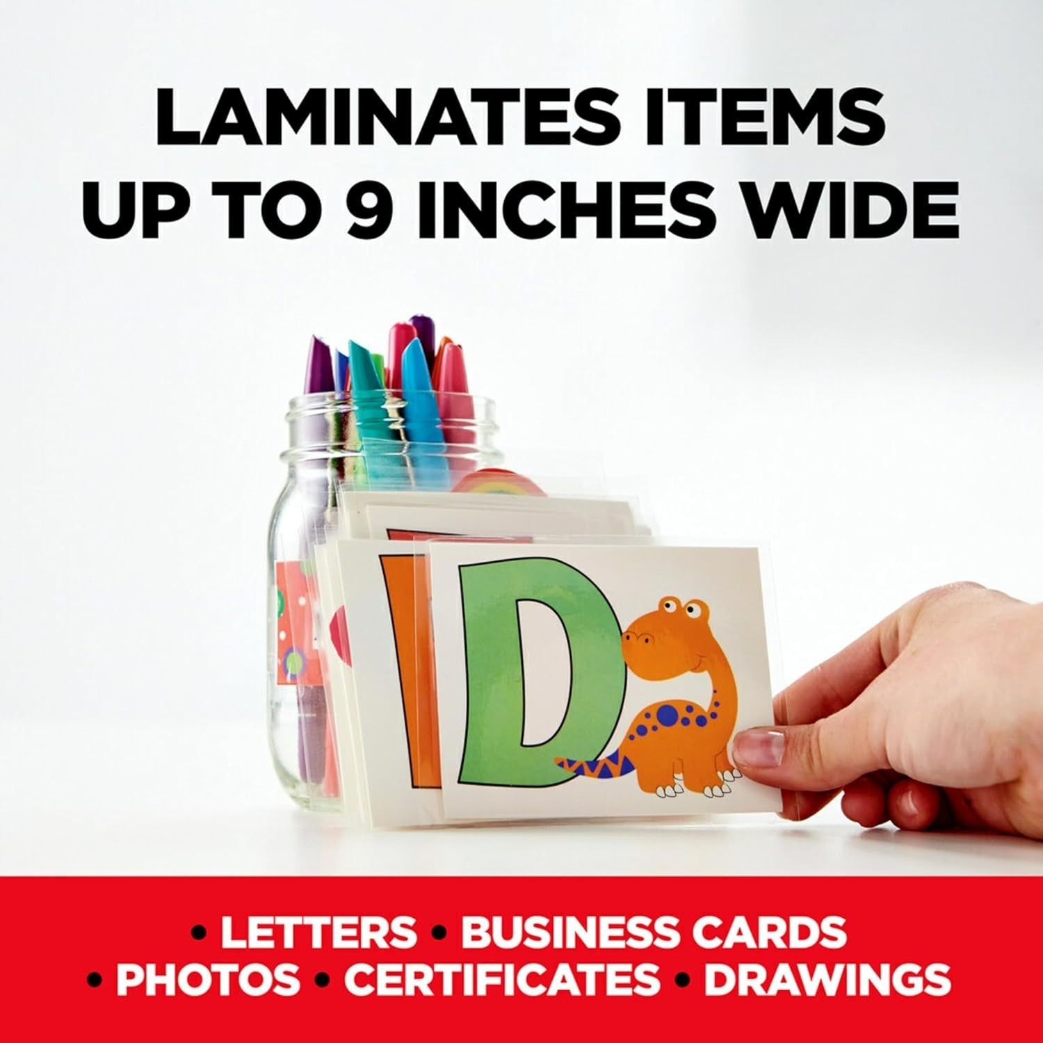A4 Laminator Machine 9 Inch Thermal 2 Roller Photo Safe 5 Mil Pouches