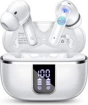 Wireless Bluetooth 5.4 Earbuds 46H ENC Noise Cancel Waterproof Earphones White