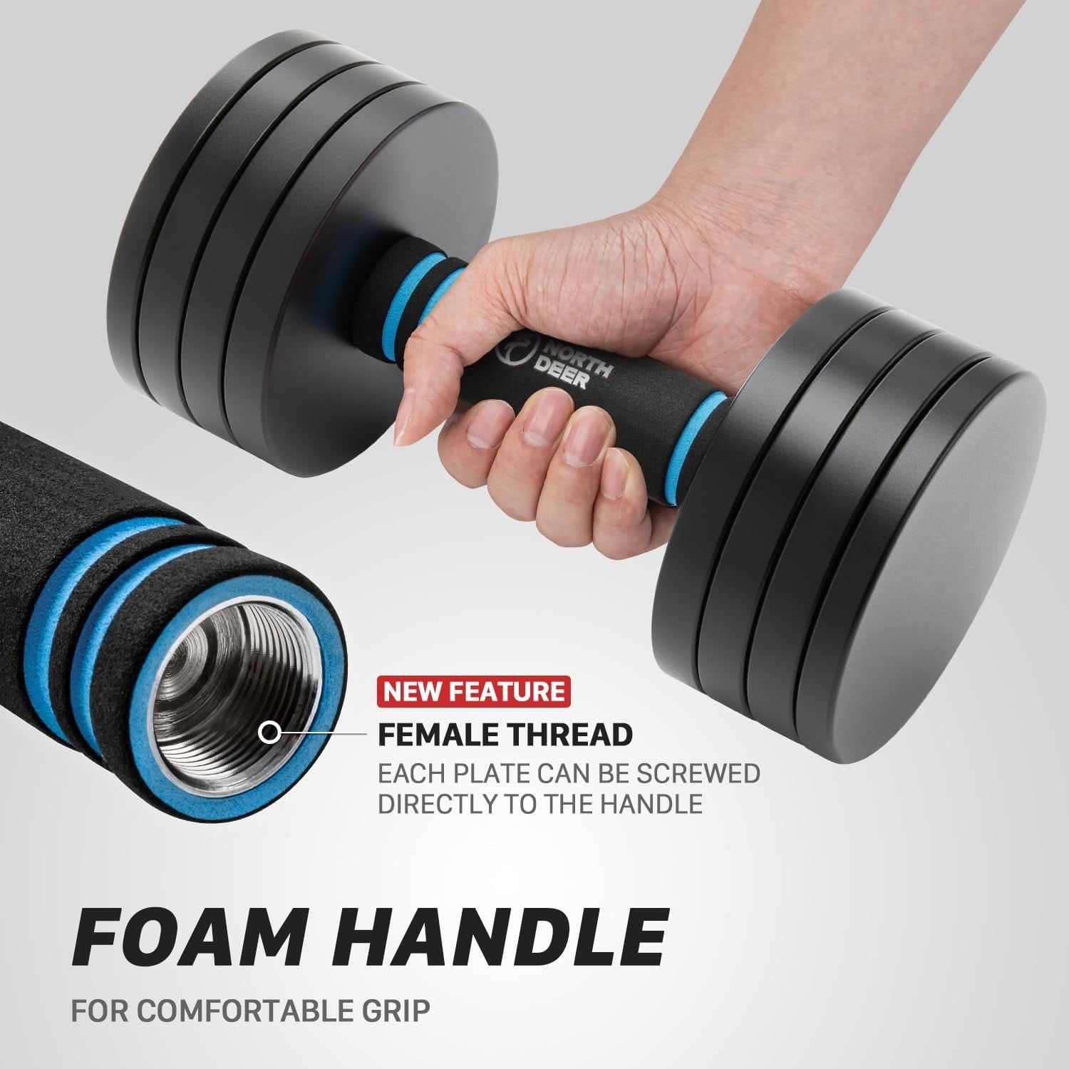 Compact Adjustable Steel Dumbbell Barbell Pair Up to 10KG Home Training