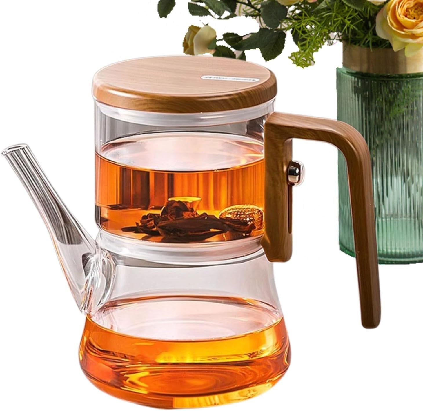 Glass Teapot with Removable Infuser Water Separation Tea Pot 600ml