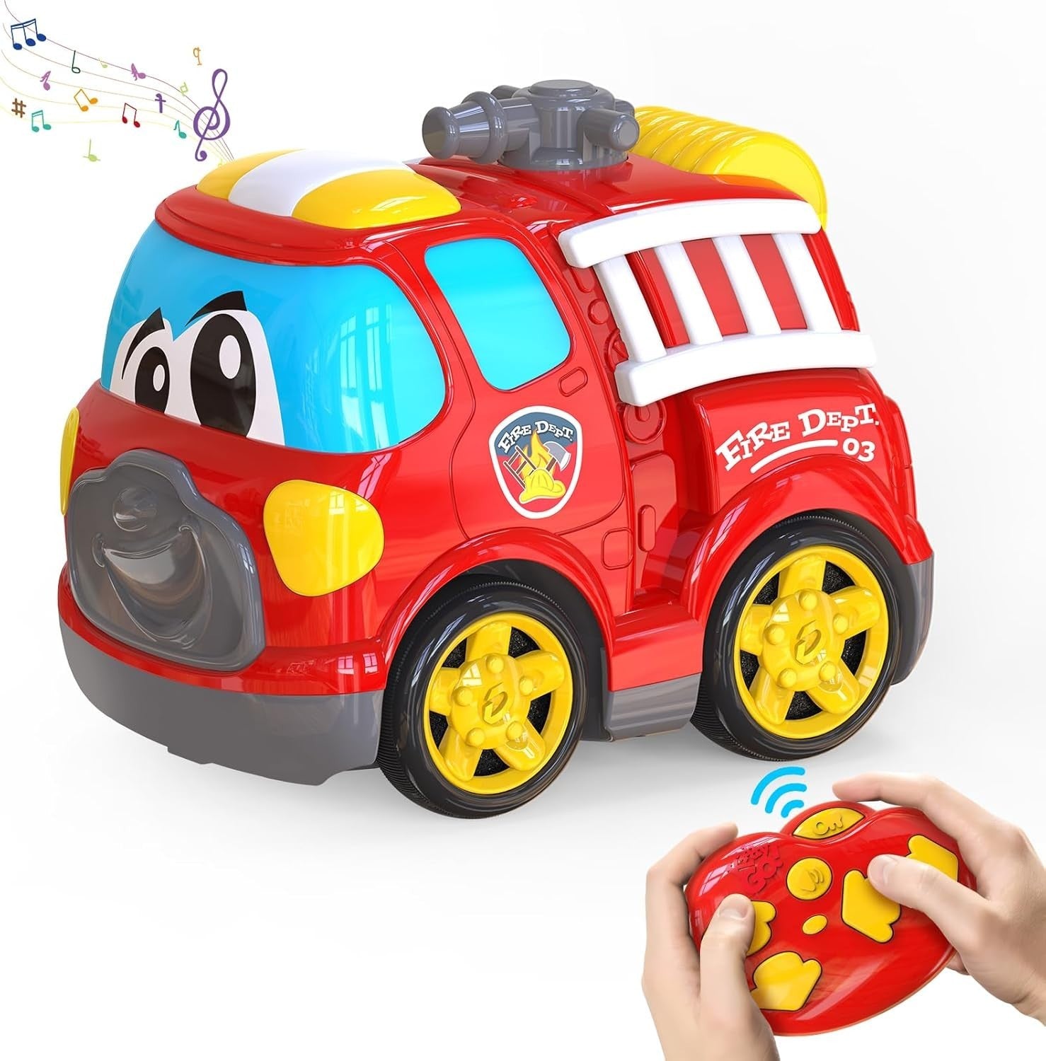 Fire Engine Remote Control Toy for 2–3 Year Old Boys – Lights & Sound 19CM RC
