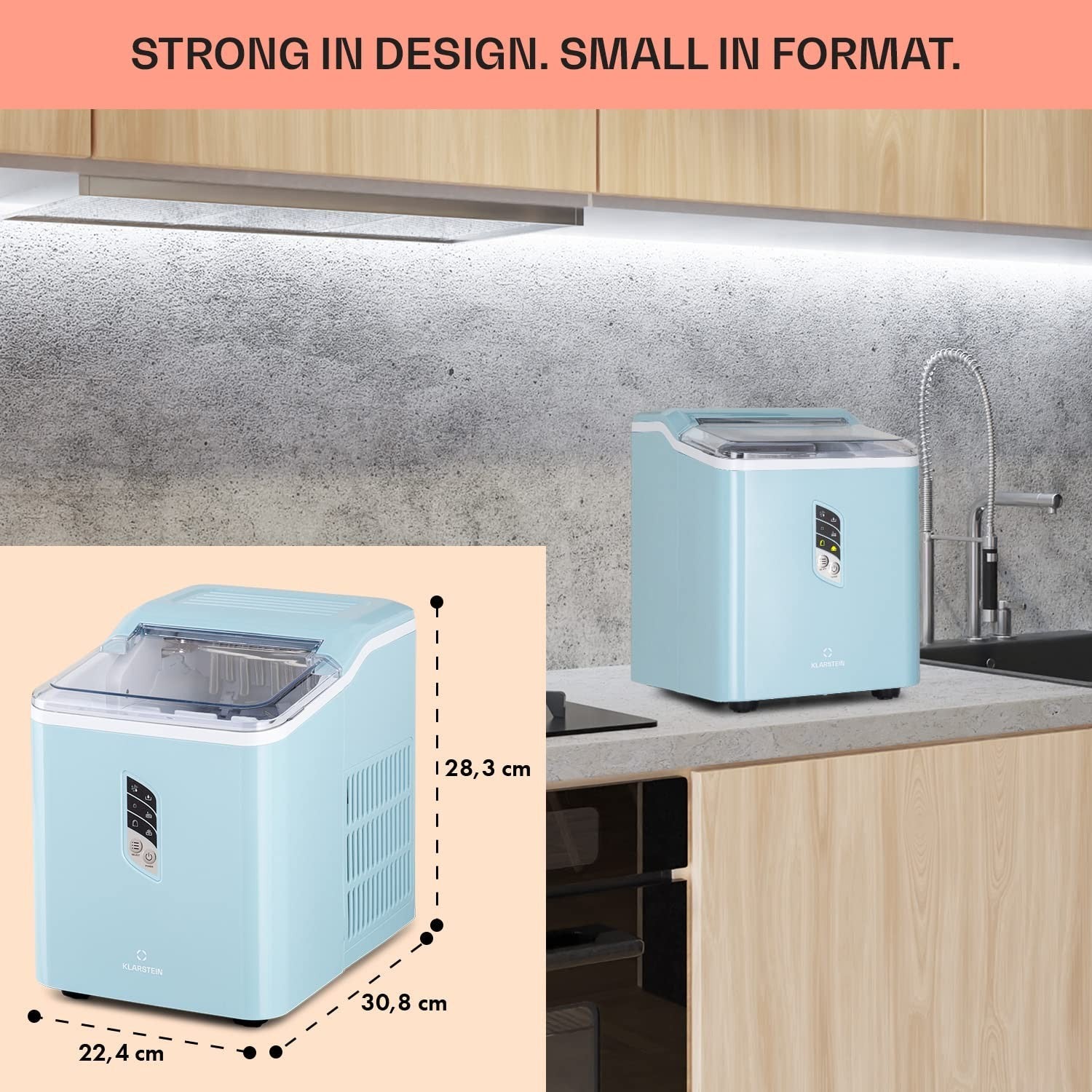 Countertop Ice Maker Machine 12kg/24h Fast Bullet Ice Self Cleaning 1.5L