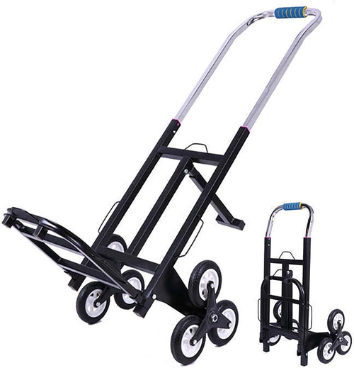 Stair Climbing Hand Truck 200kg Heavy Duty Folding Sack Trolley 6 Wheels